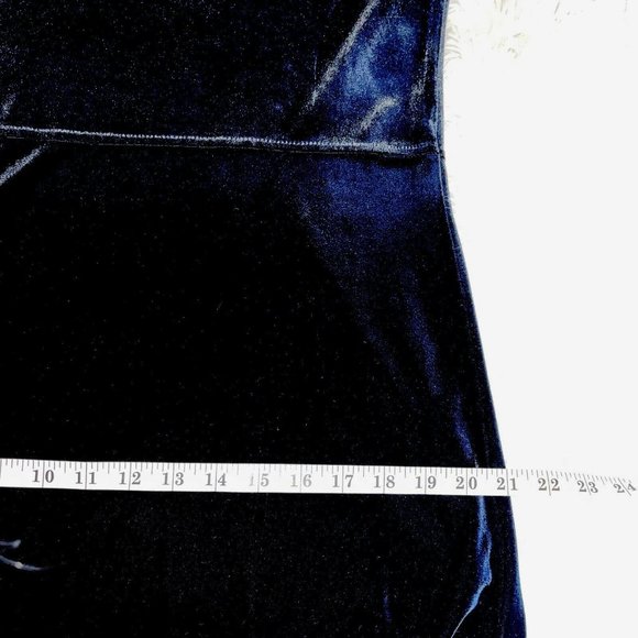 Talbots Velvet Midi Dress Size SMALL Black Empire Waist Short Sleeve Gorgeous - Picture 8 of 9